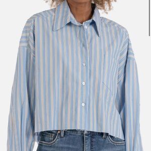 KUT FROM THE KLOTH  
Julane Button Down Shirt In Light Blue/White
Details